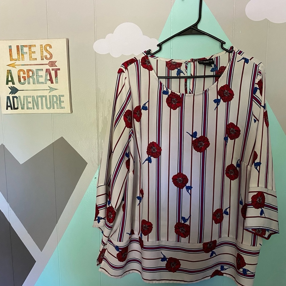 Floral Striped Women's Top